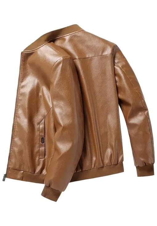 mens-brown-motorcycle-smooth-faux-leather-bomber-jacket