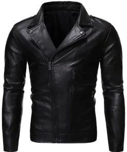 mens-cafe-racer-black-faux-leather-jacket