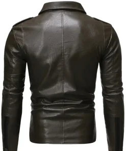 mens-cafe-racer-stylish-dark-green-faux-leather-jacket