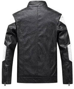 mens-casual-black-and-white-faux-leather-motorcycle-jacket
