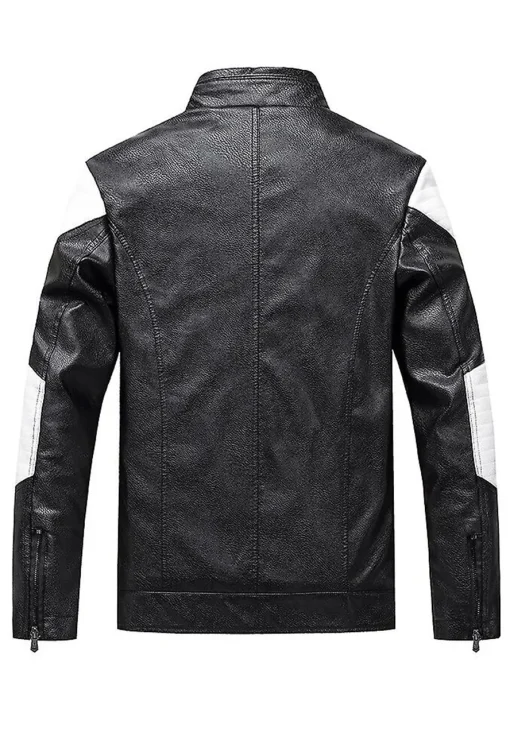 mens-casual-black-and-white-faux-leather-motorcycle-jacket