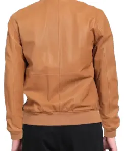 mens-casual-camel-faux-leather-bomber-jacket