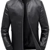 mens-casual-faux-leather-black-bomber-jacket