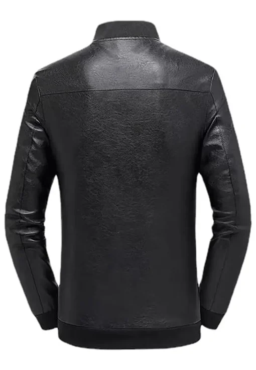 mens-casual-faux-leather-black-bomber-jacket