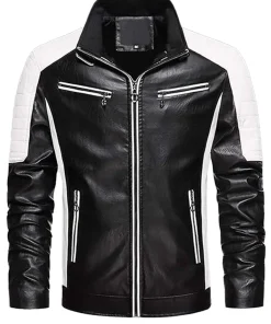 mens-casual-motorcycle-black-faux-leather-biker-jacket
