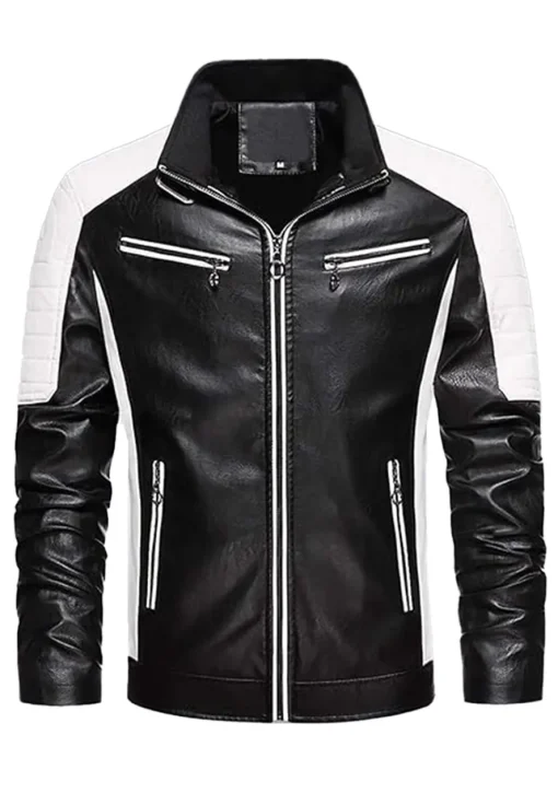 mens-casual-motorcycle-black-faux-leather-biker-jacket