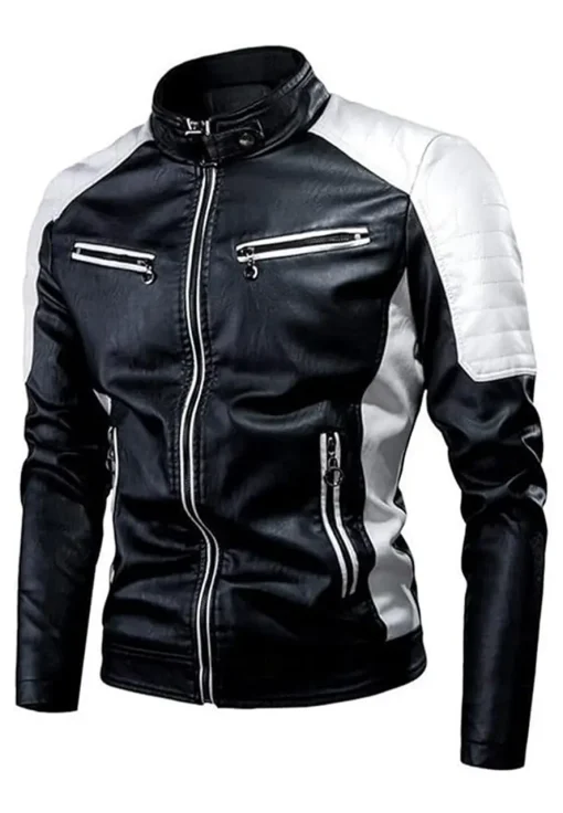 mens-casual-motorcycle-black-faux-leather-biker-jacket