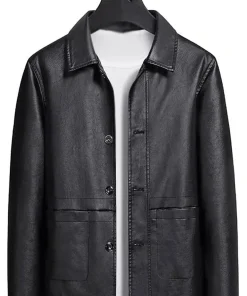 mens-casual-simple-black-faux-leather-jacket