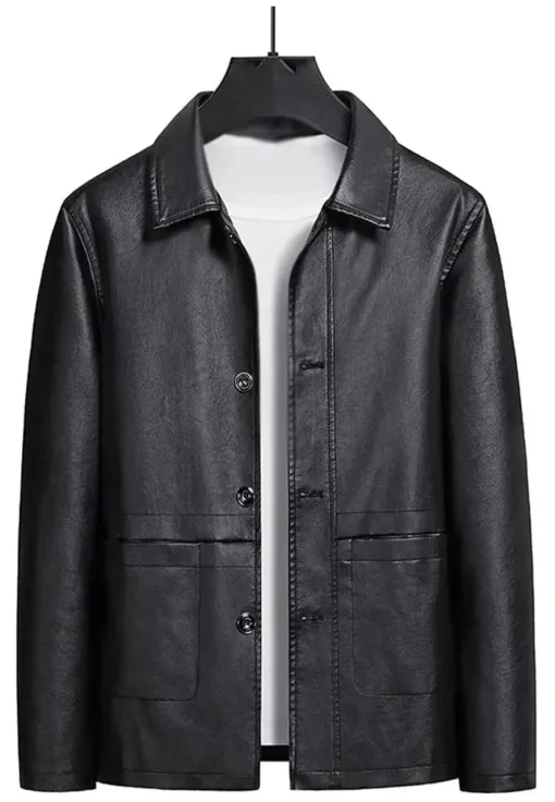 mens-casual-simple-black-faux-leather-jacket