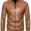 mens-casual-slim-fit-brown-faux-leather-bomber-jacket