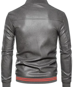 mens-casual-slim-fit-grey-faux-leather-bomber-jacket