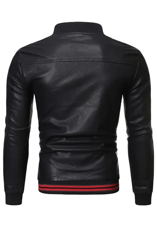 mens-casual-solid-slim-fit-black-faux-leather-bomber-jacket