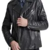 mens-charcoal-black-faux-leather-biker-jacket