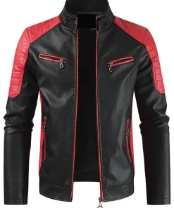 mens-classic-black-faux-leather-slim-fit-biker-jacket