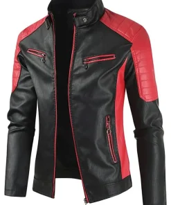mens-classic-black-faux-leather-slim-fit-biker-jacket