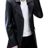 mens-classic-black-faux-leather-trench-coat