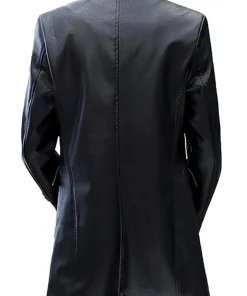 mens-classic-black-faux-leather-trench-coat