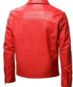 mens-classic-collar-red-faux-leather-biker-jacket