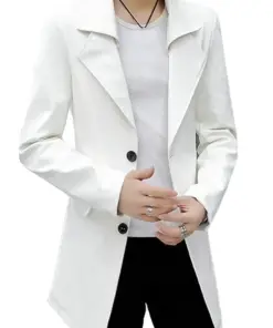 mens-classic-white-faux-leather-trench-coat