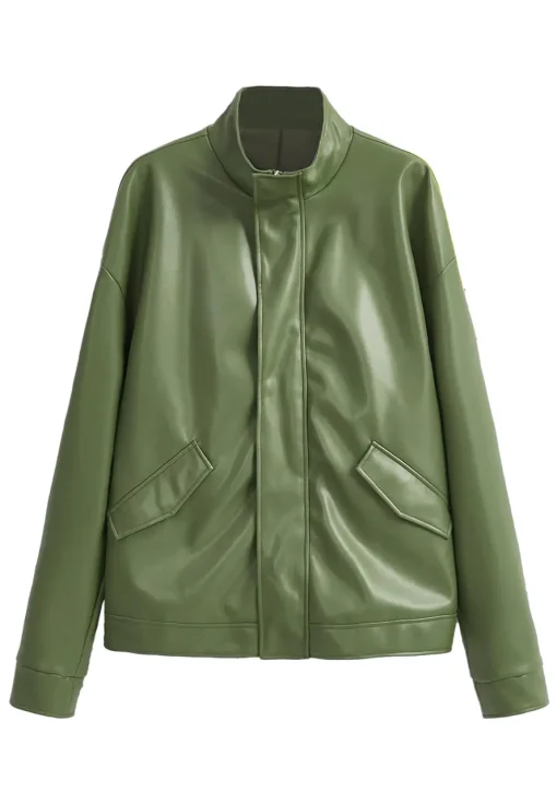 mens-drop-shoulder-green-faux-leather-jacket