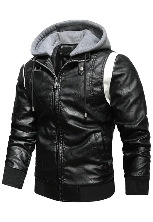 mens-faux-leather-black-bomber-jacket-with-removable-hood
