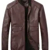 mens-flap-pocket-brown-bomber-faux-leather-jacket