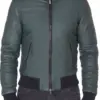 mens-green-faux-leather-biker-hooded-jacket