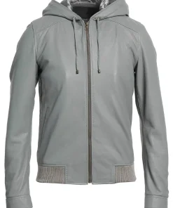 mens-grey-faux-leather-hooded-bomber-jacket