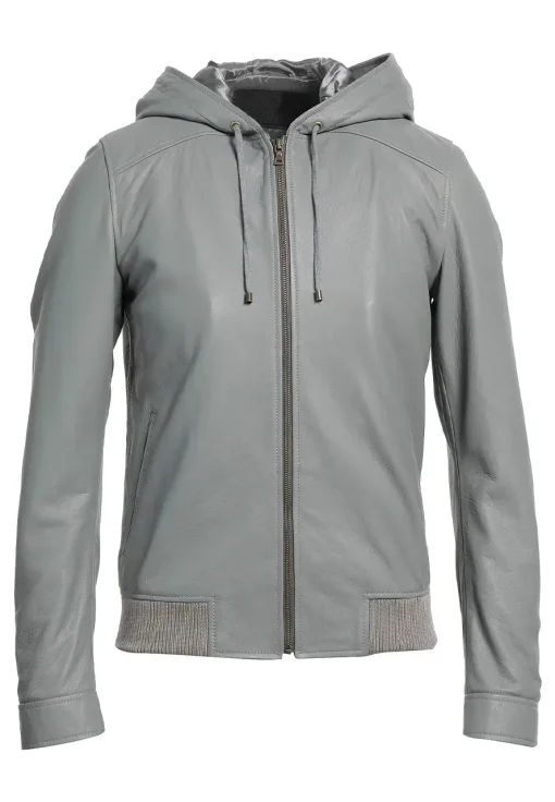 mens-grey-faux-leather-hooded-bomber-jacket