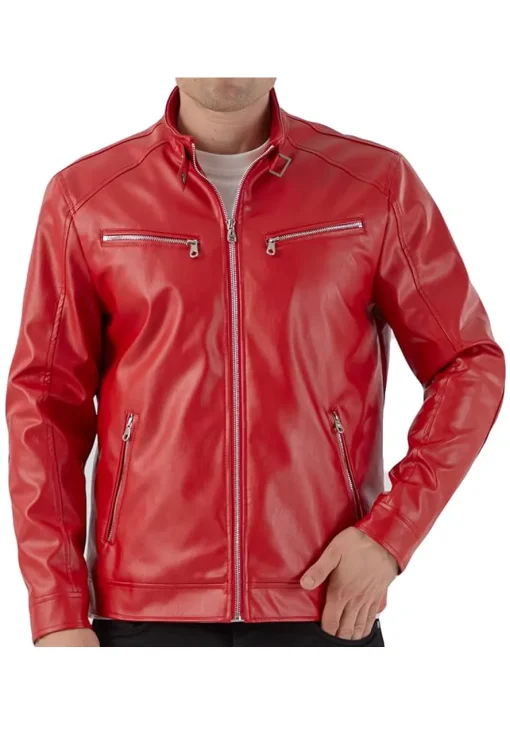 mens-iconic-red-faux-leather-jacket