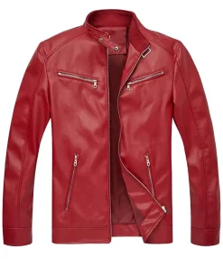 mens-iconic-red-faux-leather-jacket