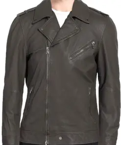 mens-lapel-collar-dark-gray-faux-leather-biker-jacket
