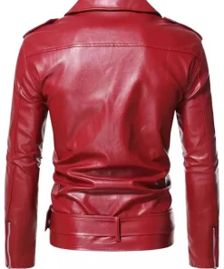 mens-lapel-collar-red-faux-leather-biker-jacket