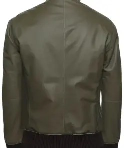 mens-military-green-bomber-faux-leather-jacket