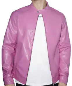 mens-pink-faux-leather-jacket