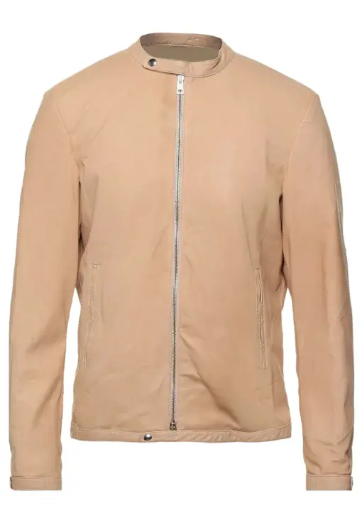 mens-plain-beige-faux-leather-jacket