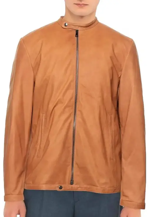 mens-plain-camel-faux-leather-jacket