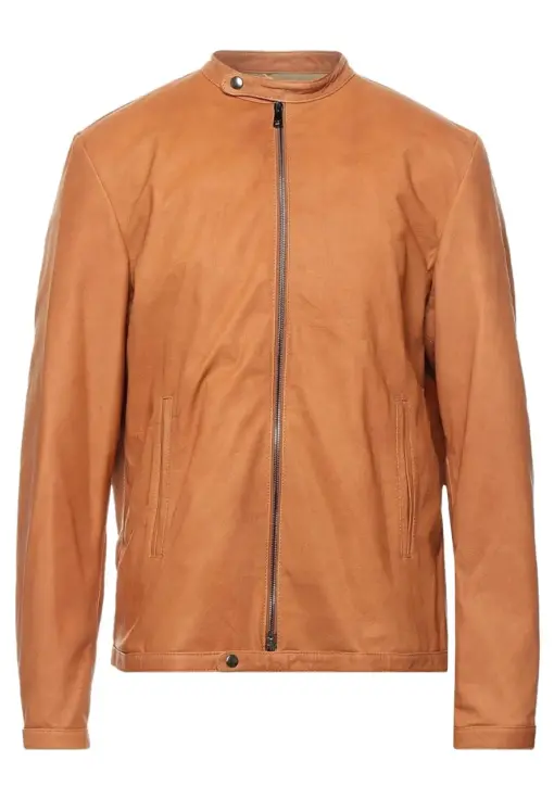 mens-plain-camel-faux-leather-jacket