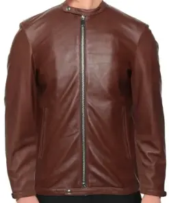 mens-plain-chocolate-brown-faux-leather-jacket