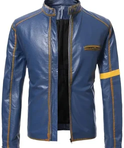 mens-punk-style-dark-blue-faux-leather-motobiker-jacket