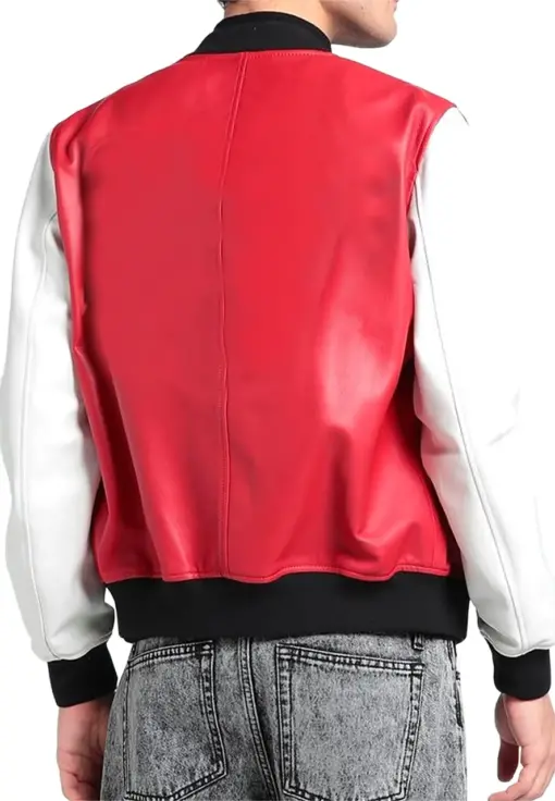 mens-red-and-white-faux-leather-bomber-jacket