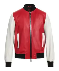 mens-red-and-white-faux-leather-bomber-jacket