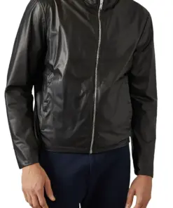 mens-rich-black-faux-leather-biker-jacket