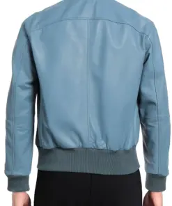 mens-round-collar-blue-bomber-faux-leather-jacket
