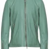 mens-round-collar-green-faux-leather-bomber-jacket
