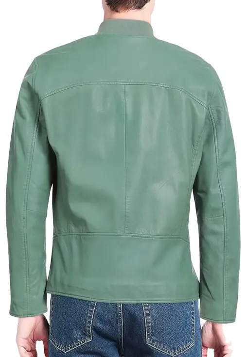 mens-round-collar-green-faux-leather-bomber-jacket