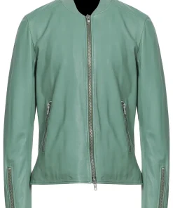 mens-round-collar-green-faux-leather-bomber-jacket