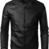 mens-simple-style-black-faux-leather-bomber-jacket