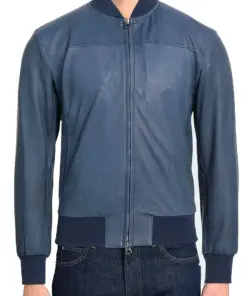 mens-slate-blue-faux-leather-bomber-jacket
