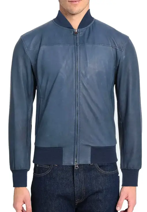 mens-slate-blue-faux-leather-bomber-jacket
